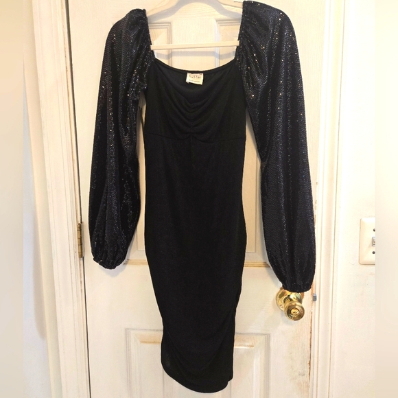 Peach Love NWT Black Dress Small - Picture 5 of 10